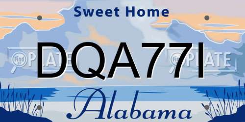 DQA77I Alabama License Plate