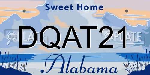 DQAT21 Alabama License Plate