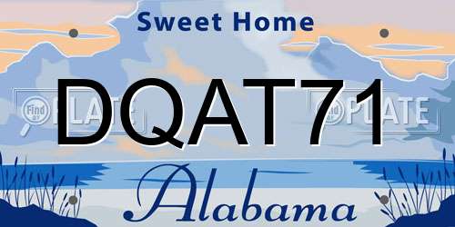 DQAT71 Alabama License Plate