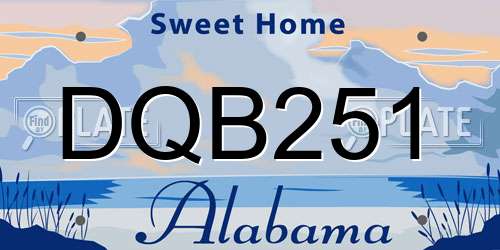 DQB251 Alabama License Plate