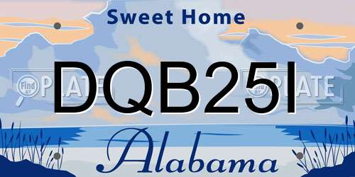 DQB25I Alabama License Plate