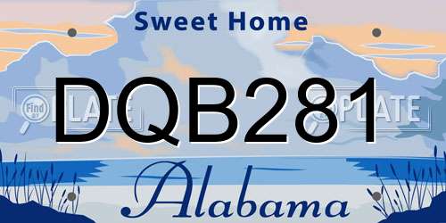 DQB281 Alabama License Plate