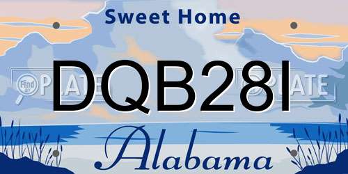 DQB28I Alabama License Plate