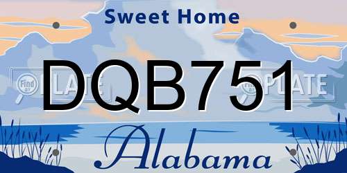 DQB751 Alabama License Plate