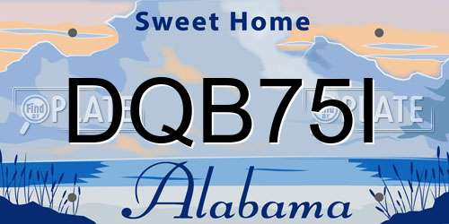 DQB75I Alabama License Plate