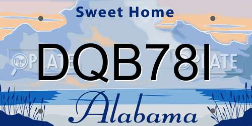 DQB78I Alabama License Plate