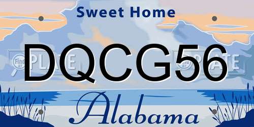 DQCG56 Alabama License Plate