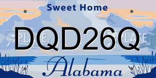 DQD26Q Alabama License Plate