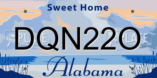 DQN22O Alabama License Plate