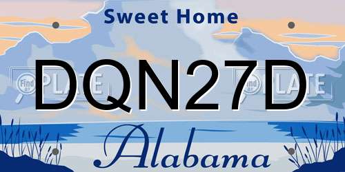 DQN27D Alabama License Plate