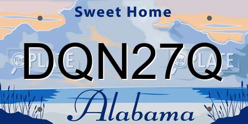 DQN27Q Alabama License Plate