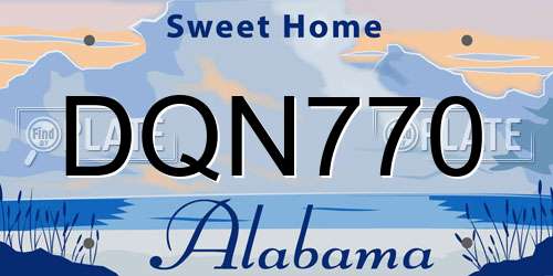 DQN770 Alabama License Plate