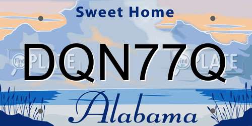 DQN77Q Alabama License Plate