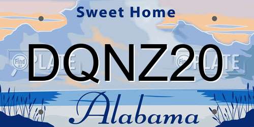 DQNZ20 Alabama License Plate