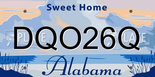 DQO26Q Alabama License Plate