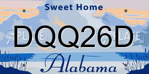 DQQ26D Alabama License Plate