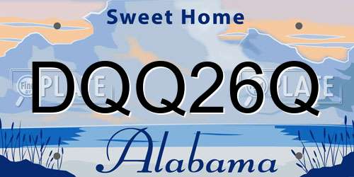 DQQ26Q Alabama License Plate