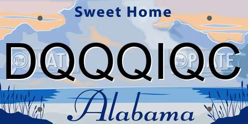 DQQQIQC Alabama License Plate