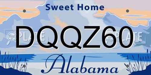 DQQZ60 Alabama License Plate