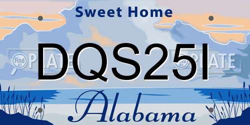 DQS25I Alabama License Plate