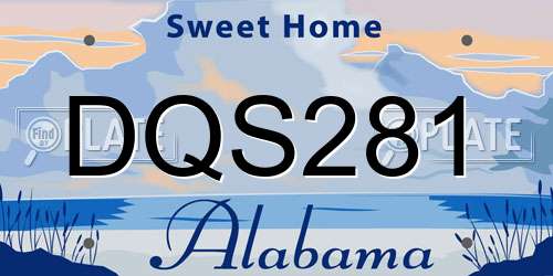 DQS281 Alabama License Plate