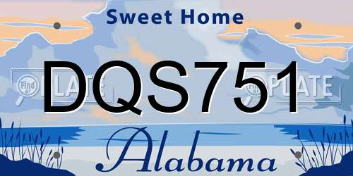 DQS751 Alabama License Plate