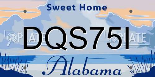 DQS75I Alabama License Plate