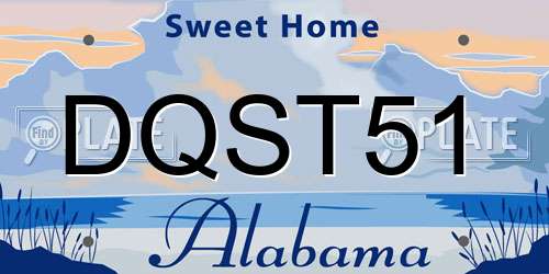 DQST51 Alabama License Plate