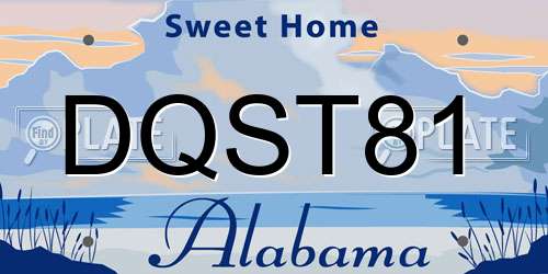 DQST81 Alabama License Plate