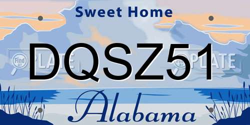 DQSZ51 Alabama License Plate