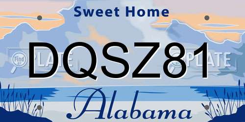 DQSZ81 Alabama License Plate