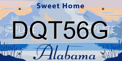 DQT56G Alabama License Plate