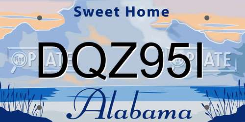 DQZ95I Alabama License Plate