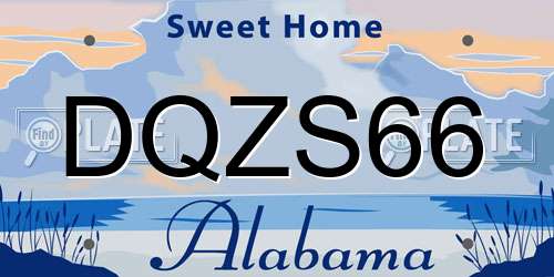 DQZS66 Alabama License Plate