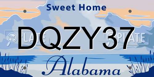 DQZY37 Alabama License Plate