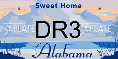 DR3 Alabama License Plate
