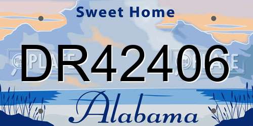 DR42406 Alabama License Plate
