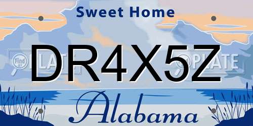DR4X5Z Alabama License Plate