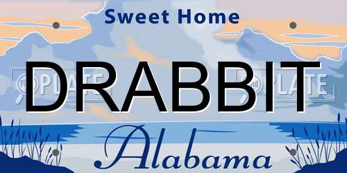 DRABBIT Alabama License Plate