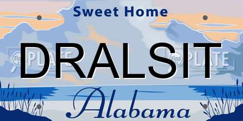 DRALSIT Alabama License Plate