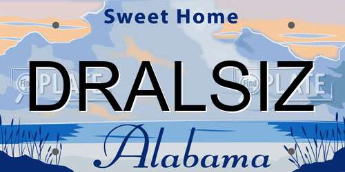 DRALSIZ Alabama License Plate