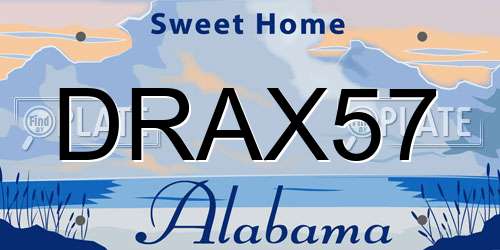 DRAX57 Alabama License Plate