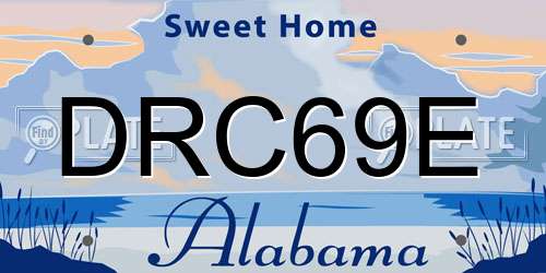 DRC69E Alabama License Plate
