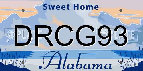DRCG93 Alabama License Plate