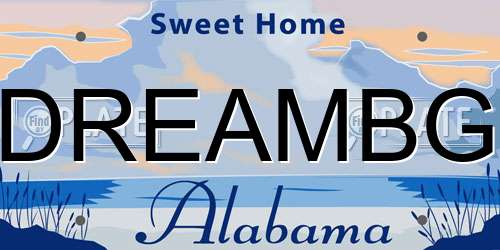 DREAMBG Alabama License Plate