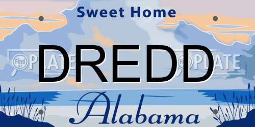 DREDD Alabama License Plate