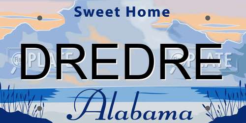 DREDRE Alabama License Plate