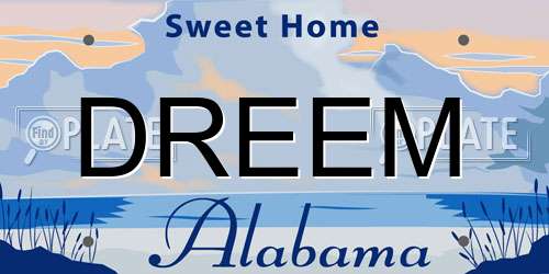 DREEM Alabama License Plate
