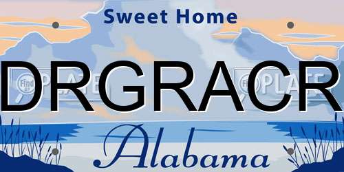 DRGRACR Alabama License Plate