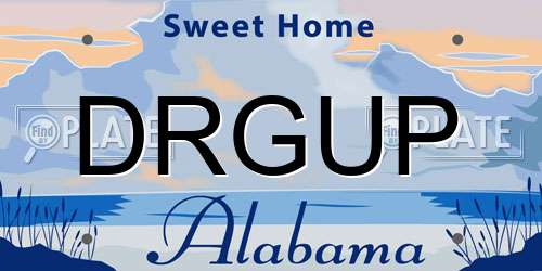 DRGUP Alabama License Plate